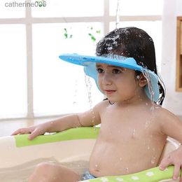 Shower Caps Children Waterproof Cap Safe Baby Shower Cap Kids Bath Visor Hat Adjustable Baby Shower Cap Protect Eyes HairL231110