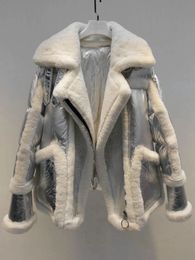 Women's Fur Faux OFTBUY 2023 Fashion Down Jacket Real Natural Wool Women Coat Winter Doublefaced Genuine Leather Warm Streetwear 231110