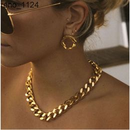 Hip Hop Jewellery Tarnish free Waterproof 18K Gold Plated Stainless Steel Necklace 15MM Thick Cuban Link Chain Choker For Women