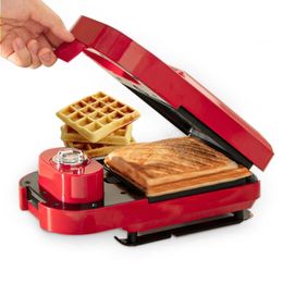 Electric Pancake Maker Sandwich Maker Timed Waffle Toaster Baking 5 in1 Multifunction Breakfast Machine Household Takoyaki Cfeeh