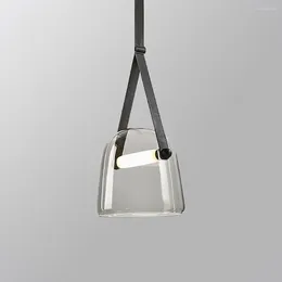 Pendant Lamps Nordic Glass Lights Designer Belt Led Hanging For Bedroom Kitchen Living Room Bar Home Decor Suspension Luminaire