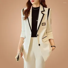 Women's Two Piece Pants Spliced Jacket Blazer Casual Wide Leg Two-piece Elegant Set Summer Office Business Outfits Clothing