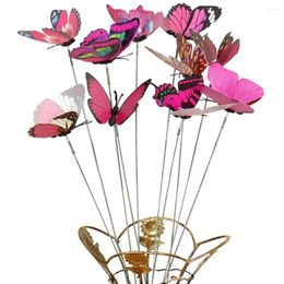 Garden Decorations 10Pcs/Set Simulation Butterfly Stick Outdoor Flower Pot Decor Ornament Gardening Supplies