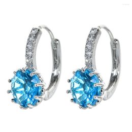 Stud Earrings Korean Fashion Classic Multi-color Round Zircon For Women/girls Sweet And Romantic Simple Jewellery Gifts