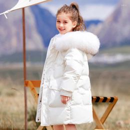 Down Coat 2023 Korean Style Girl Winter Jacket Cartoon Bear Thicken Warm Long Outerwear 5-14 Year Teenage Parka Outfit