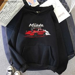 Men's Hoodies Sweatshirts MX5 Initial D Men Hoodies Drift Jdm Sweatshirt Anime Mazda Print Car Miata Streetwear Men Unisex Automobile Culture Women Hoody Q231110