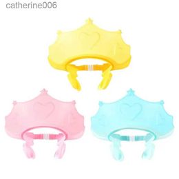 Shower Caps Kids Ear Protective Cap Soft Baby Shampoo Cap Cartoon Crown Shape Baby Shower Cap Adjustable Hair Rinse Shield For Kids AndL231110