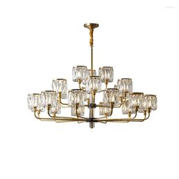 Chandeliers Postmodern Luxury Brass Chandelier Home Appliance Branch Hanging Lamps Dimmable Decor Crystal Light For Living Room