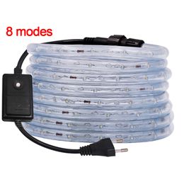 360 runde LED-Neonzeichen-Streifen-Licht-Regenbogen-RGB-Röhren-Licht-flexibles LED-Band-Seil-8-Modus-wasserdichte Streifen-Lampe für im Freien 220V 110V