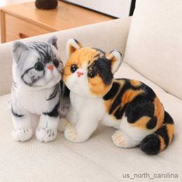 Stuffed Plush Animals 26cm Stuffed Lifelike Cats Plush Toy Shorthair Cute Cat Doll Pet Toys Home Decor Gift For Girls Birthday