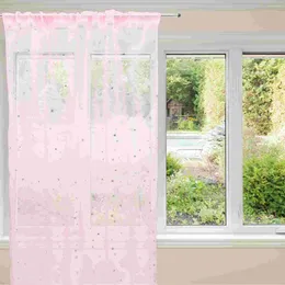 Curtain Rustic Style Sheer Decorative Stars Pattern Window Gauze Semi-transparent Screening