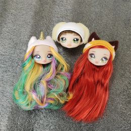 Dolls 1 12 Doll's Head Part with Cat Ear Hat Mini Lol Accessories Can't Be Removed 231109