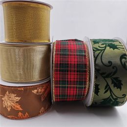 Gift Wrap 212 Inch X 25yards Christmas Wired Ribbon for Home Decor Wreaths Graland Wrapping Floral Arrangements DIY Crafts 231109