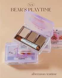 Eyebrow Enhancers Flortte Beauty Bear's Series 3-color Eyebrow Powder Waterproof Smudge-proof Longlasting Eyebrow Makeup Cosmetics 231109