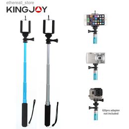 Selfie Monopods KINGJOY Sliver/Blue Selfie Stick Lightweight Handheld Stand with Phone Clip for Smartphone Gopro Camera iPhone Samsung Q231110