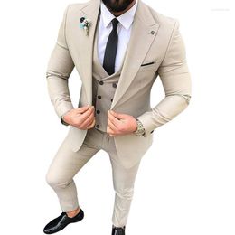 Men's Tracksuits Men's Suit 3-Piece Spring And Autumn Slim-Fit Formal Business Mature Gentleman Simple Large Size