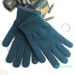 Five Fingers Gloves Winter Women Men Touch Screen Warm Mittens Thick Knitted Full Autumn Short Wrist Hand Warmer Christmas