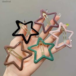 Headwear Hair Accessories 5Pcs/Sets Star BB Hair Clips Cute Girls Barrettes Simple Metal Snap Hairpins Headdress Korean Fashion Hair Accessories For WomenL231110