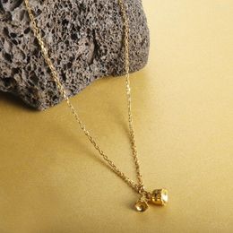 Pendant Necklaces Fashion Charm Necklace Jewelry Women Gold Color Exquisite Lily Of The Valley Flower Design Stainless Steel