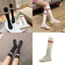 quality Boots Knee Length Sock Shoes for Women in Autumn New Breathable Casual Elastic Inner Increase High Tube Trend