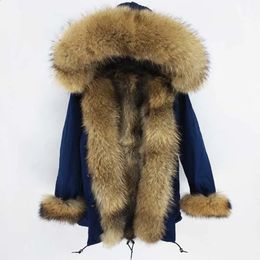 Men's Down Parkas Winter Jacket men's Long Parka Real fFur Coat Natural Raccoon Fur Collar Hood Thick Warm Streetwear Parkas S-7XL 231109