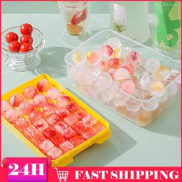 Baking Moulds Press Type Silicone Square Ice Mould Cube Trays Lid Storage Box Creative Tool Maker Cool Drinks Kitchen Bar