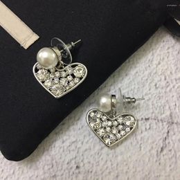 Dangle Earrings Fashion Design Heart Shaped Star Pearl Crystal Luxury Women Jewellery Beautiful Gift Girls Trend