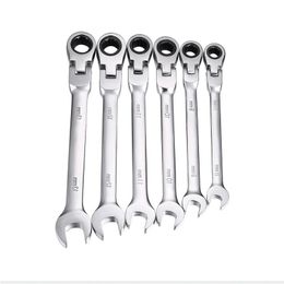 Freeshipping 8-13mm Activities Ratchet Gears Wrench Set Flexible Open End Wrenches Repair Hand Tools To Bike Torque Spanner 6Pcs/lot Fxqdh