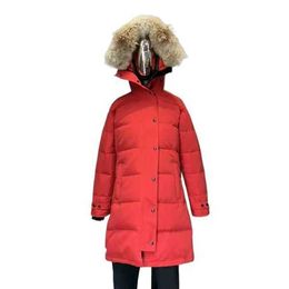 Womens Winter outdoor leisure sports down jacket white duck windproof parker long leather collar cap warm real wolf fur stylish classic adventure coat 2ULNZ