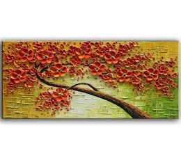 100 Hand Painted Art Oil Painting on Canvas Texture Red 3D Flowers Modern Home Decor Wall Paintings7172188