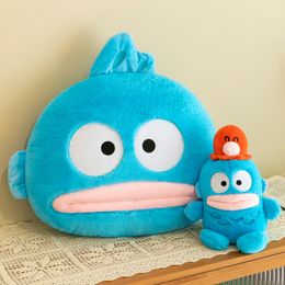 New Mermaid Plush Toys Wholesale Office Lunch Break Artefact Fish Head Pillow Blue Toys