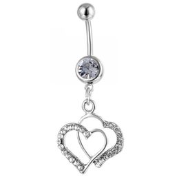 Navel & Bell Button Rings D0161 Heart Belly Navel Button Ring Drop Delivery Jewelry Body Jewelry Dhp3X