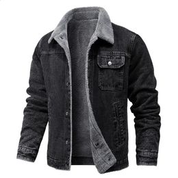 Mens Jackets Winter Jacket Lapel Lamb Hair Thickened Denim Highquality Casual Tight Warm Cotton Padded Down 231110