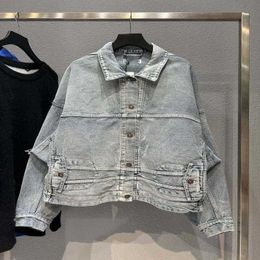 Designer summer women t shirt Shirt High Version Product Trend Washed Old Reversed Denim Cardigan Jacket Men