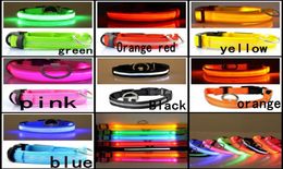 Nylon LED Pet Dog Collar Night Safety Flashing Glow In The Dark Dog Leash Dogs Luminous Fluorescent Collars Pet Supplies K9023477538