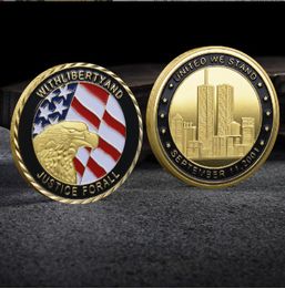 Arts and Crafts 911 Twin Towers World Trade Center commemorative coin gilded silver coin