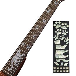 1Pcs Removable Guitar Fingerboard Sticker Shell Carving Inlay Decal High Viscosity Without Glue Mark For Electric Acoustic Part