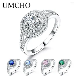 Cluster Rings UMCHO 925 Sterling Silver Customizable Colourful Gemstone Jewellery For Women Trendy Wedding Anniversary Gift