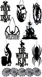 Halloween Hanging Sign Door Witch Signs Nonwoven Props House Letter Card Heloween Party Decor Supplies JK2009XB8237012