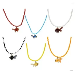 Pendant Necklaces Beaded Goldfish Necklace Fashion Choker Sweater Chain Statement Jewelry
