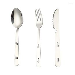 Dinnerware Sets 430 Stainless Steel Knife Fork And Spoon Set Outdoor Travel Camping Tableware Portable Storage Box Cutlery