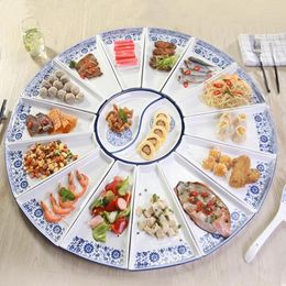 Dinnerware Sets Commercial Dishes And Plates Set Sector-shaped Dish For Gathering Party Ceramic Combined Plate-making Porcelain