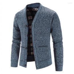 Men's Sweaters Casual Knitted Cardigan Sweater Men Autumn Winter V-Neck Thick Warm Windbreaker Male Sweatercoats Drop Sueter Masculino