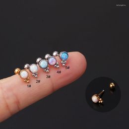 Stud Earrings 2023 1PC Stainless Steel Opal Crystal For Women Small Cartilage Conch Piercing Labret Jewellery