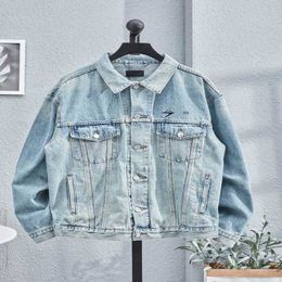 2023 New designer womens t shirt high-end Shirt High Edition Family Autumn/Winter Art Arrow Element Embroidered Jacket Coat Couple Denim