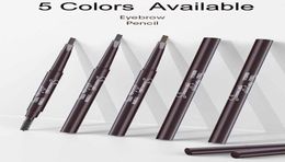 Eyebrow Enhancers Tint Cosmetics Natural Long Lasting Paint Tattoo Eyebrow Waterproof Black Brown Eyebrow Pencil Makeup Tool Packa5420164