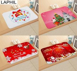 LAPHIL Merry Christmas Decorations for Home Santa Claus Flannel Door Mat Christmas Ornaments Happy New Year 2019 Party Supplies8117370