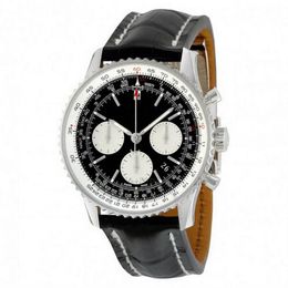 Men Watch NAVITIMER 1 1884 46mm Quartz Chronograph movement Small dial working with buttons leather watches205l