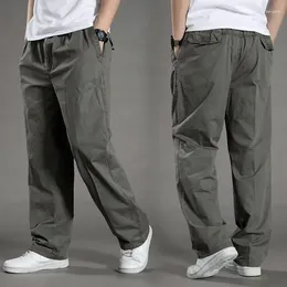 Men's Pants Cargo Spring Breathable Cotton Work Wear Large Size Summer Casual Climbing Joggers Sweatpants Man Autumn Trousers
