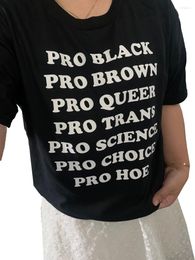 Men's T Shirts Pudo Unisex Pro Black Brown Queer Quotes Slogan T-Shirt People Human Rights Tee LGBTQ Pride Shirt